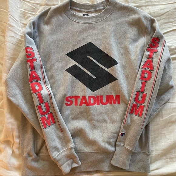 Champion Tops - Champion X Justin Bieber Gray Stadium Tour Crewneck Sweatshirt